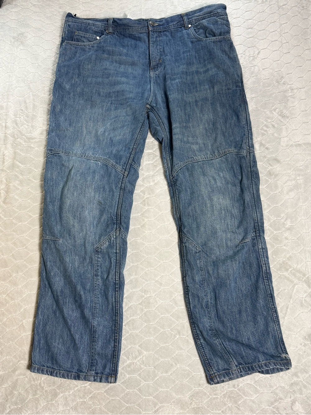 Iron Workers Motorcycle Riding Jeans 42x32 Double Knee‎ Mesh Lined Denim Pants